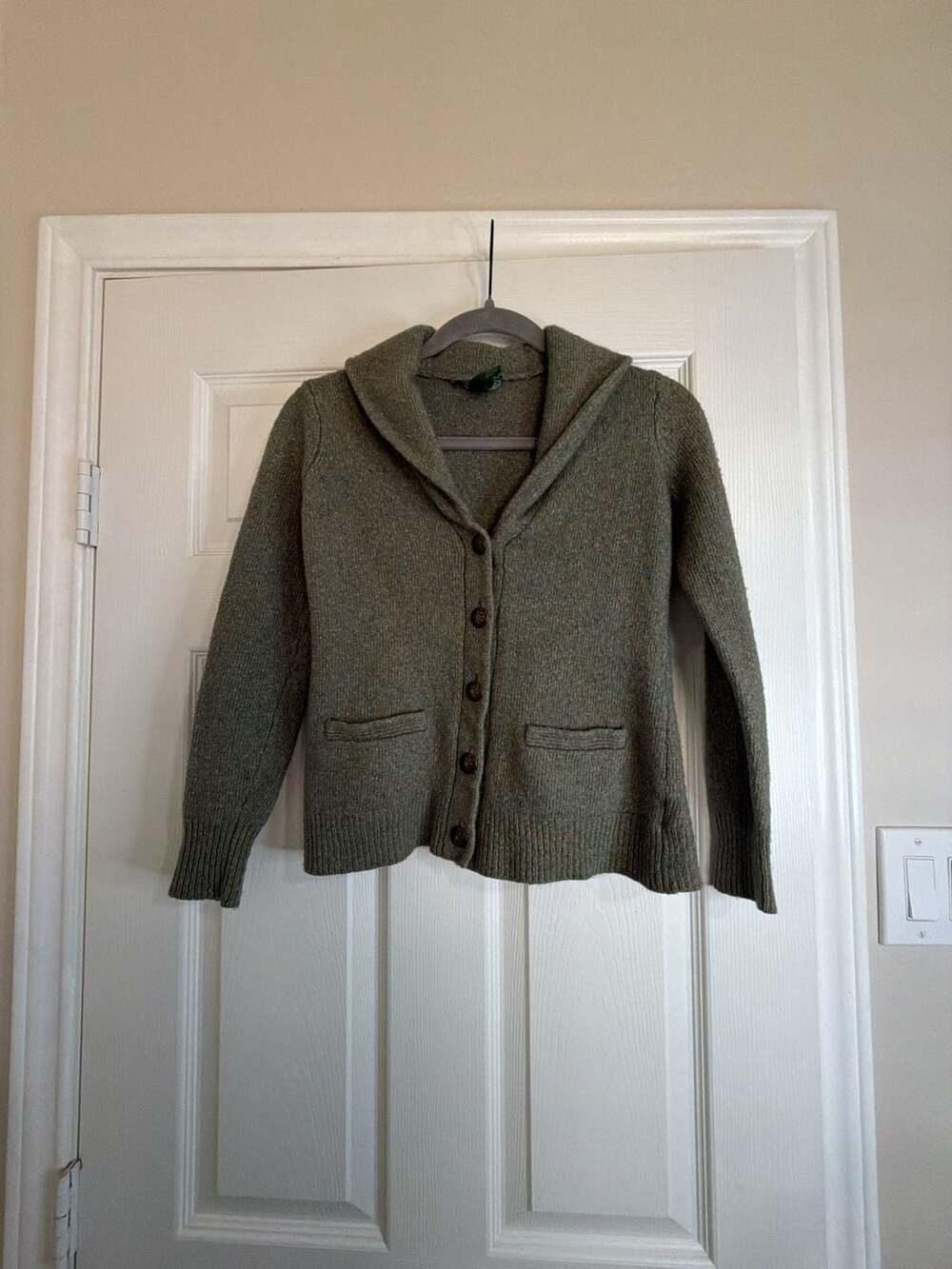 Vintage Lauren Ralph Lauren Cardigan Size S Green Silk Wool Cashmere